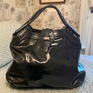 Botkier large black patent leather handbag